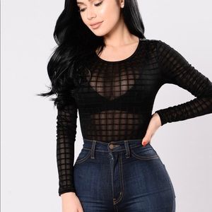 Black sheer bodysuit